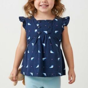 Little Bluebirds Infant Girls Short Sleeve Summer Top Blouse Shirt sz 18-24m